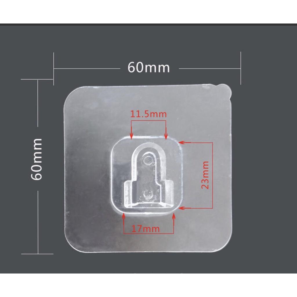 Miếng dán tường móc treo đồ dán gắn tường chữ U đa năng đỡ ổ cắm điện wifi tranh ảnh siêu dính chắc trong suốt