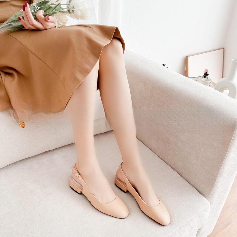 Giày cao gót mũi vuông kiểu dáng slingback phối quai mảnh_A022SLB