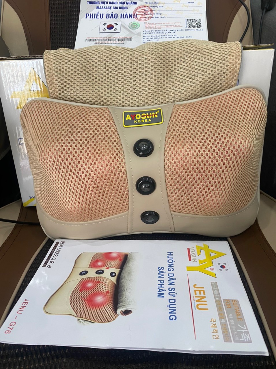 Gối Massage Cổ Vai Gáy Hồng Ngoại Đa Năng 20 Bi Cao Cấp, Bảo Hành 12 Tháng