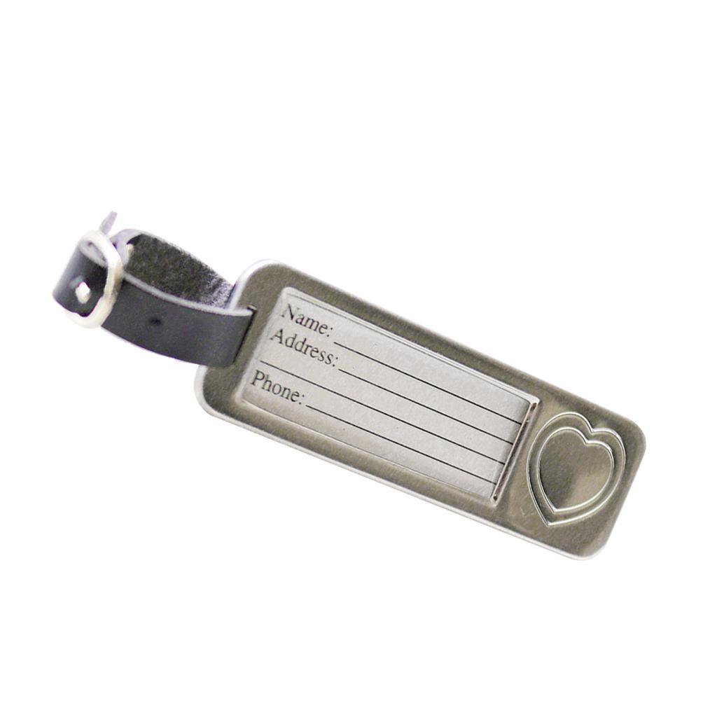 Silver Metal Love Heart Luggage Tag Wedding Bomboniere Party Gift Favors