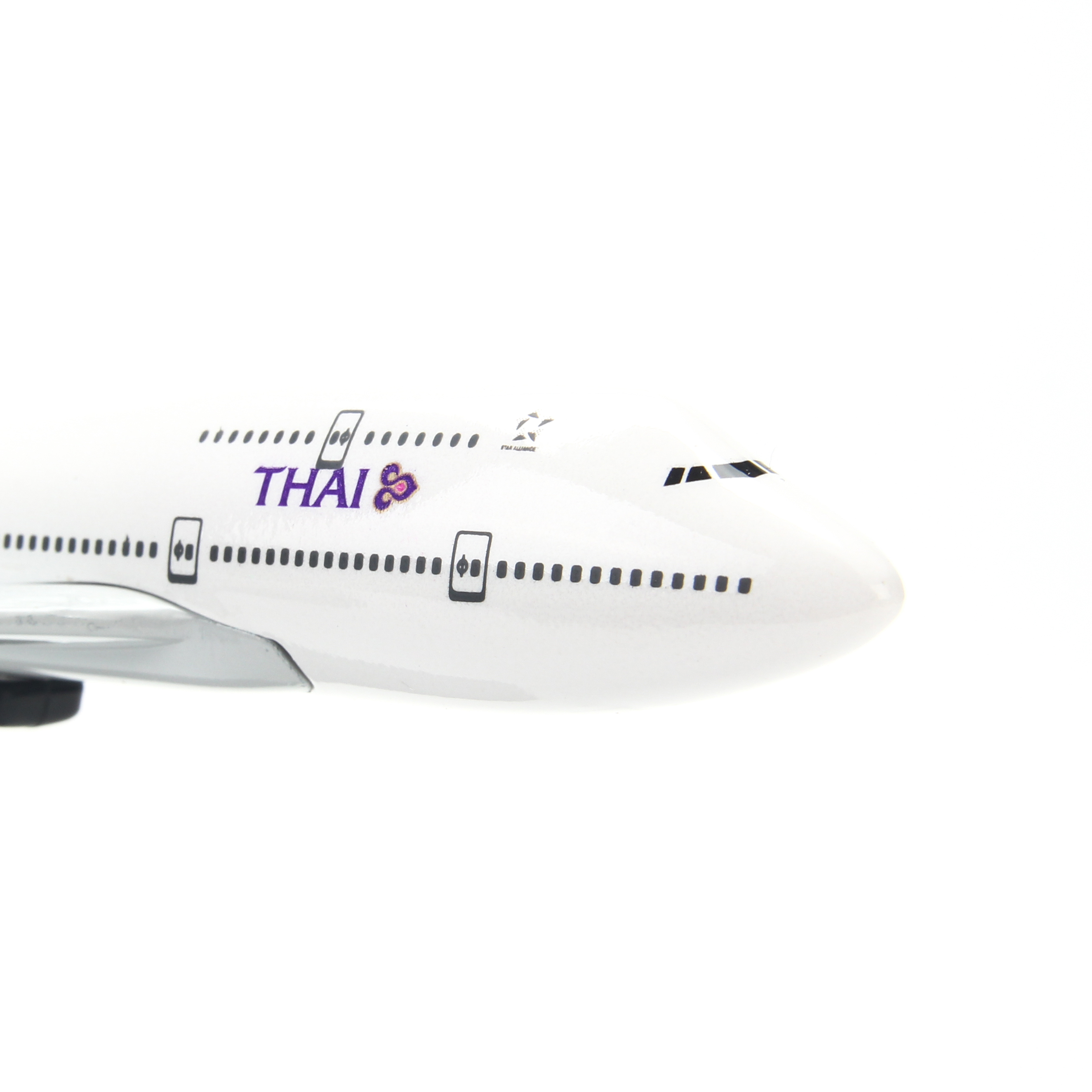 Mô Hình Máy Bay Trưng Bày Airbus Thai Airways Everfly (Trắng Tím)