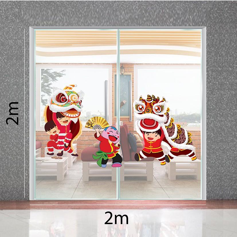 DECAL TRANG TRÍ TRUNG THU SỐ 4 BÉ MÚA LÂN CÙNG ÔNG ĐỊA