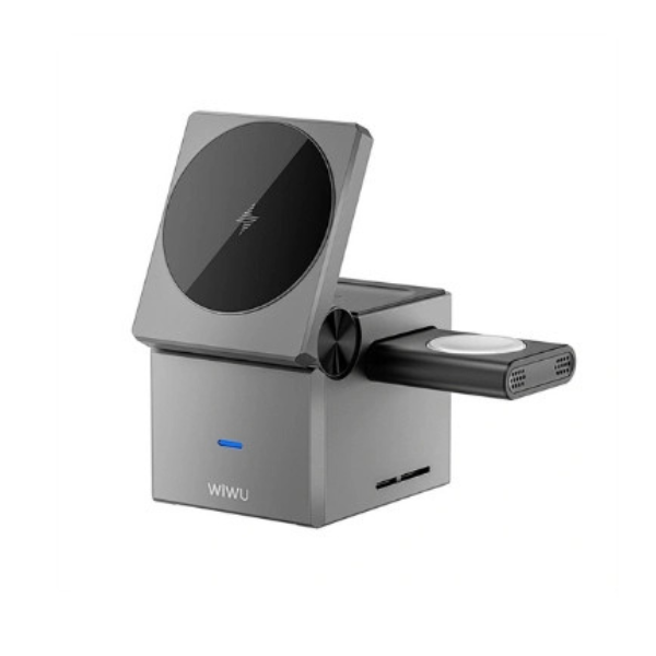 Dock Sạc Không Dây Wi WU Small Square 3 in 1 Wi-W030 - Hàng Chính Hãng