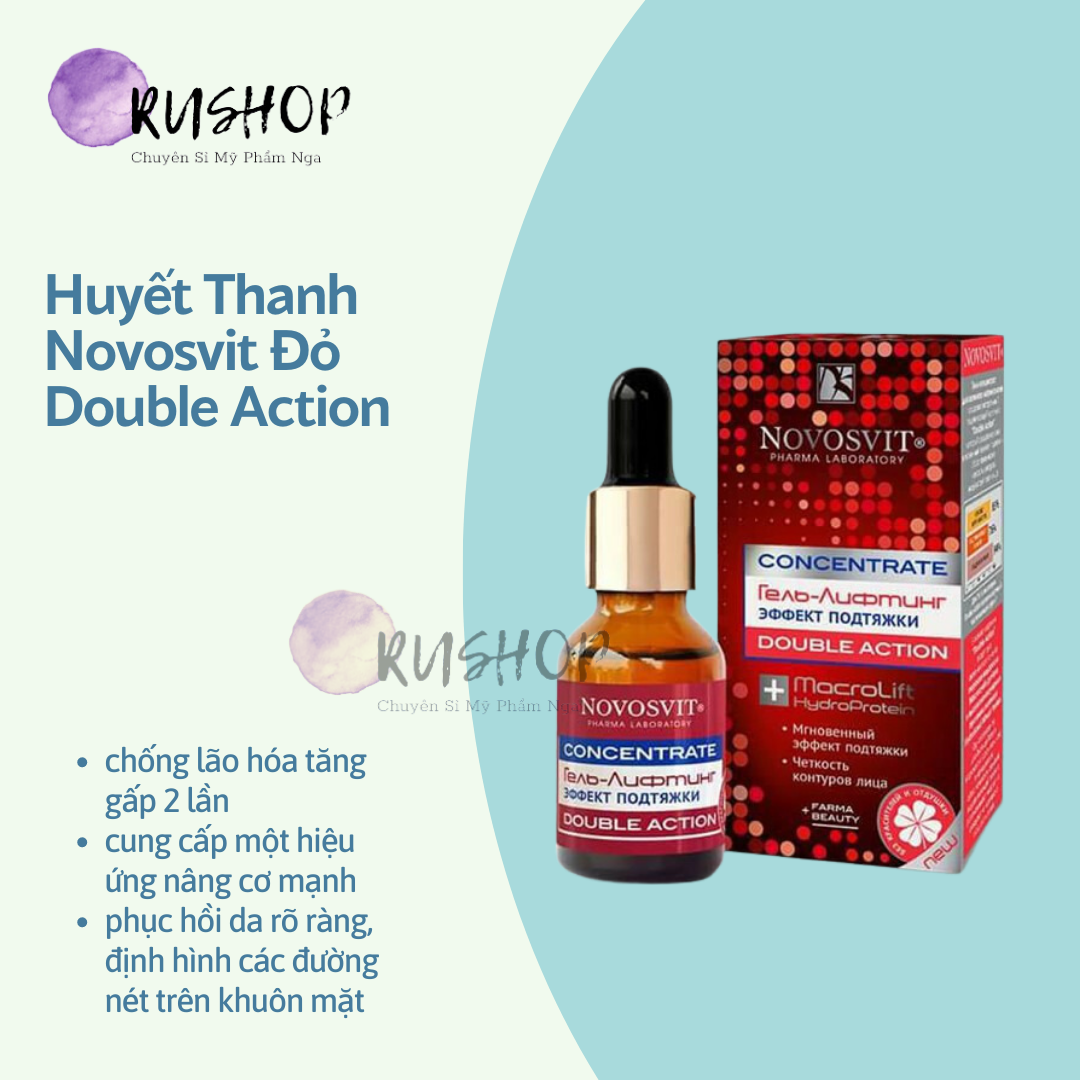 Huyết thanh Novosvit đỏ Double Action - Serum Novosvit Nâng cơ chống lão hoá mạnh