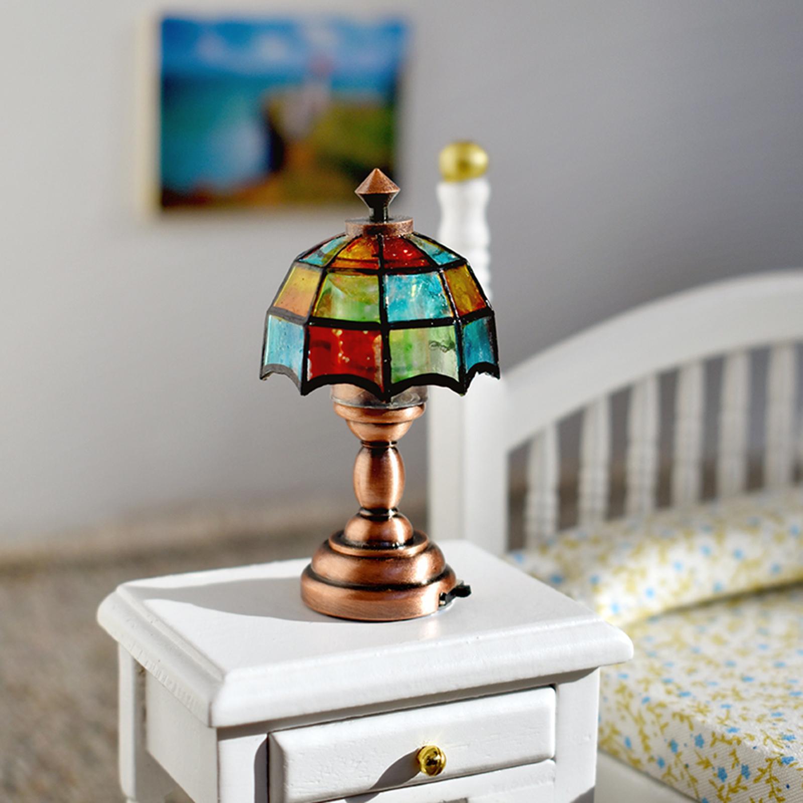 2x Modern 1/12 Scale Dollhouse Table Lamp with Floor Light Model Living Room Supplies Decor