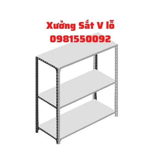 Kệ 3 tầng sắt V lỗ cao 1m,1.2mkệ,giá đựng đồ
