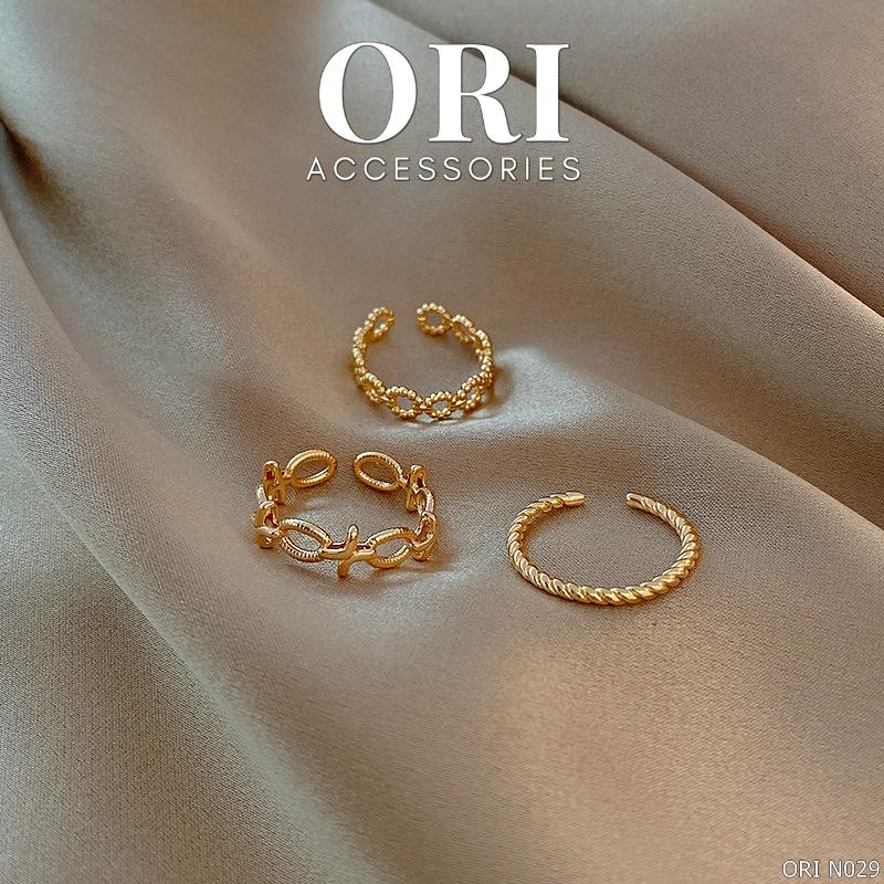 Set 3 nhẫn nữ Freesize độc đáo Seward tinh tế thời trang ORI ACCESSORIES N029