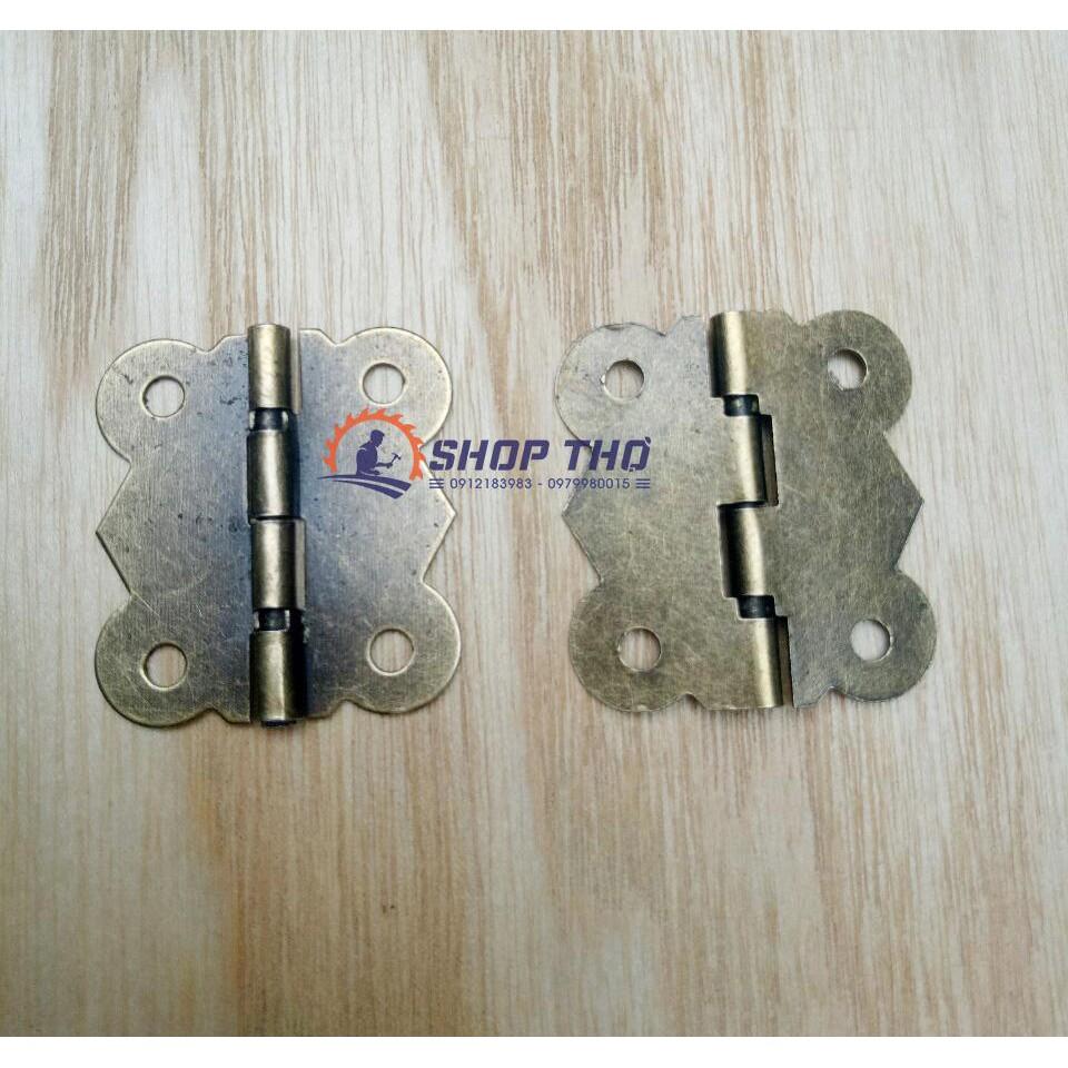 Bản lề giả cổ D018 cỡ 3cm màu đồng độ mở 180