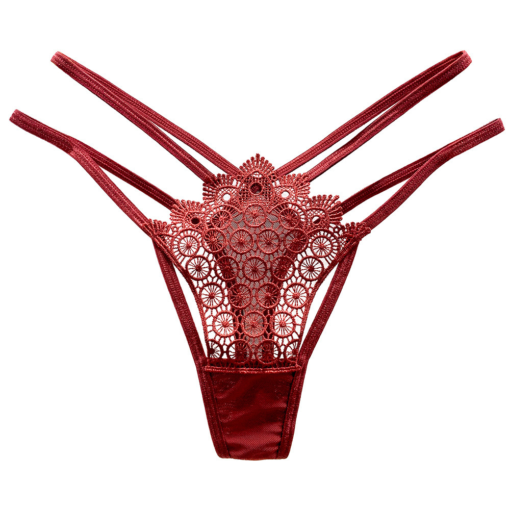 Quần lót nữ gợi cảm viền ren trái tim rỗng lưới cotton thoáng khí
