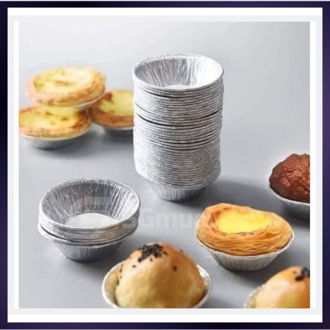 Set 50 Cốc, chén bạc, khuôn giấy bạc nhôm nướng hàu, bánh, tart trứng siêu tiện lợi