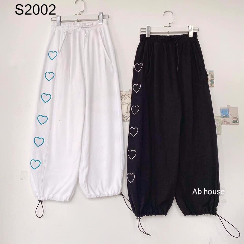 Quần Jogger Nhiều Tim - Chất su mềm dày dặn; form thụng dáng thể thao cực cool - freesize dưới 60kg - S2002