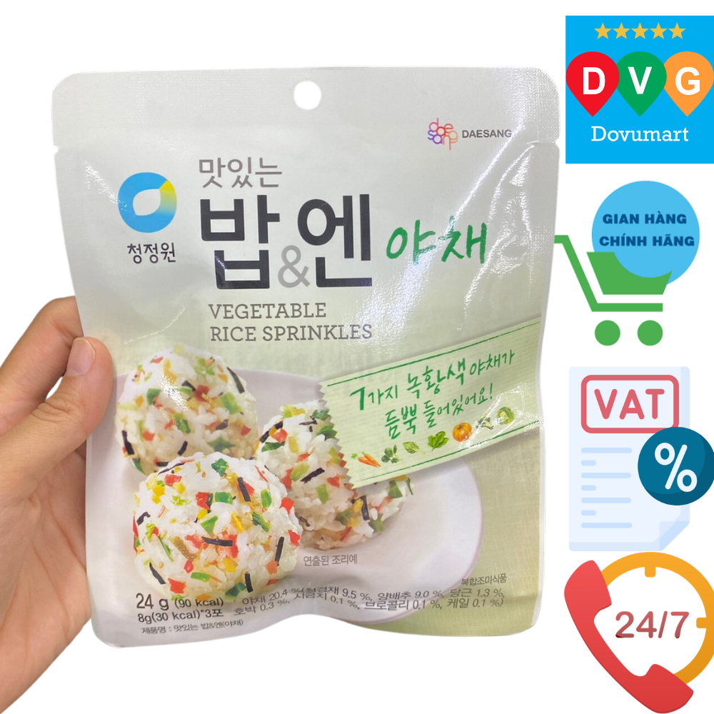 Gia Vị Rắc Cơm Vị Rong Biển Rau Củ Daesang Hàn Quốc Gói 24G / 대상) 맛있는밥&amp;엔 야채 24G