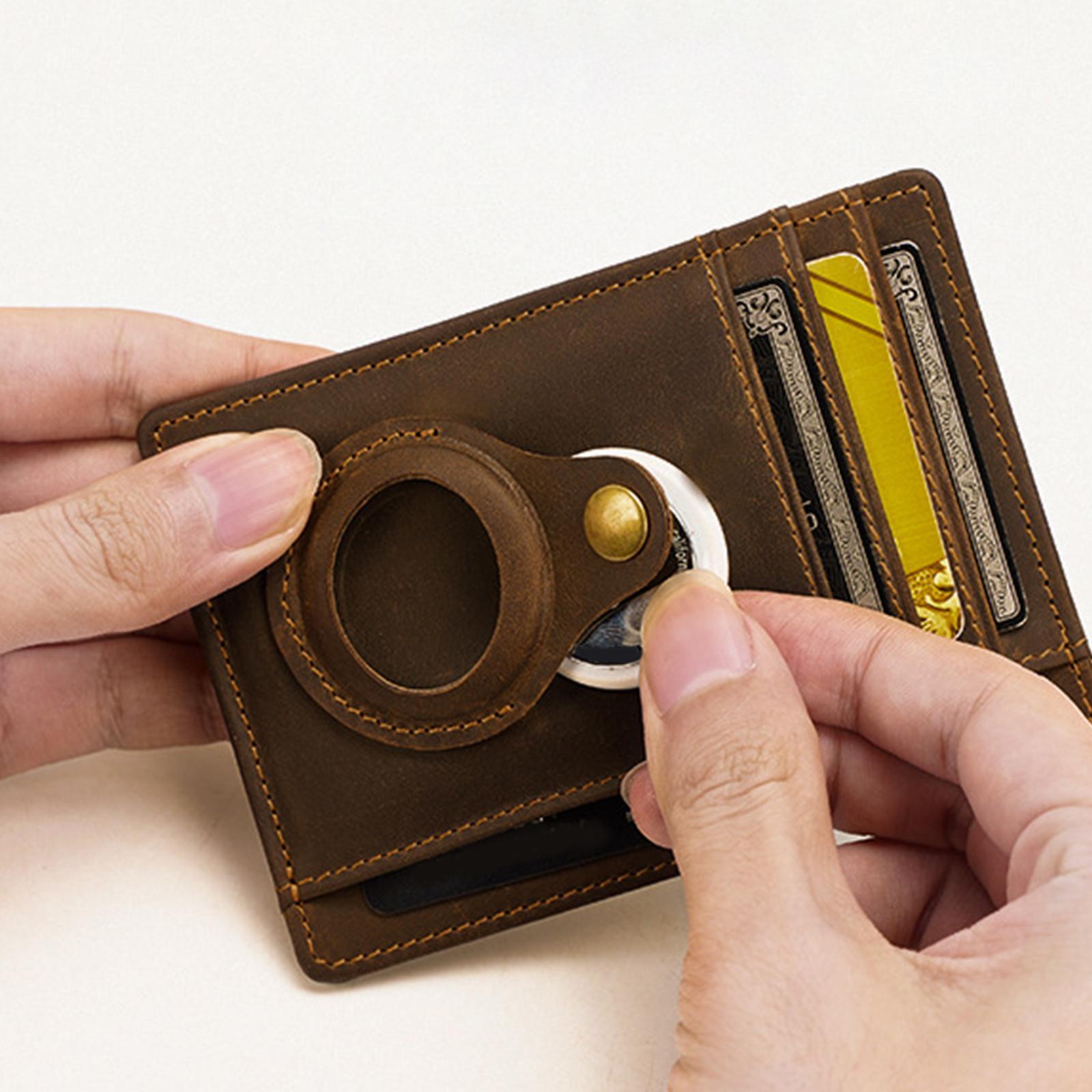2Pieces Wallet Holder Minimalist Wallet Case Anti Lost Cover Front Pocket Wallet with Built in Case Holder