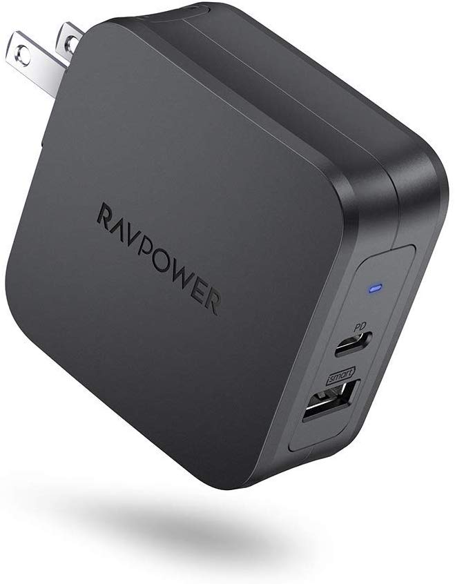 Combo RAVPower Củ Sạc Điện Thoại USB Type-C 61W RP-PC105 + Dây Cáp Sạc Type C to Type C RP-CB047 - Hàng Chính Hãng