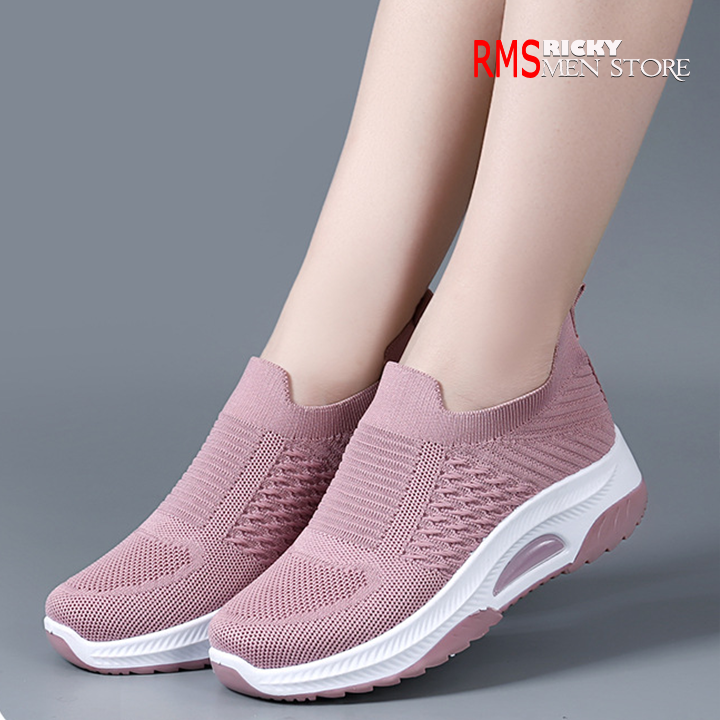 Giày thể thao nữ Basic, cổ chun co giãn, vải thoáng khí - Đế nhẹ . êm chân , dẻo