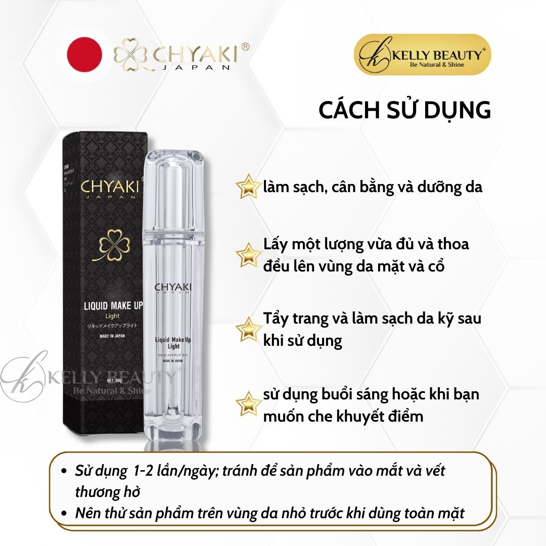 Kem Che Khuyết Điểm Chống Nắng Chyaki Liquid Make Up Light | Kelly Beauty