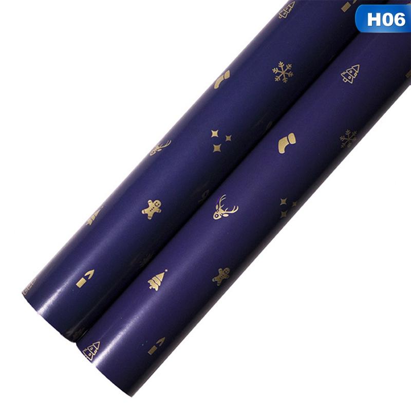 Tmdbyx Giấy gói quà in hình giáng sinh xinh xắn màu xanh dương đậm