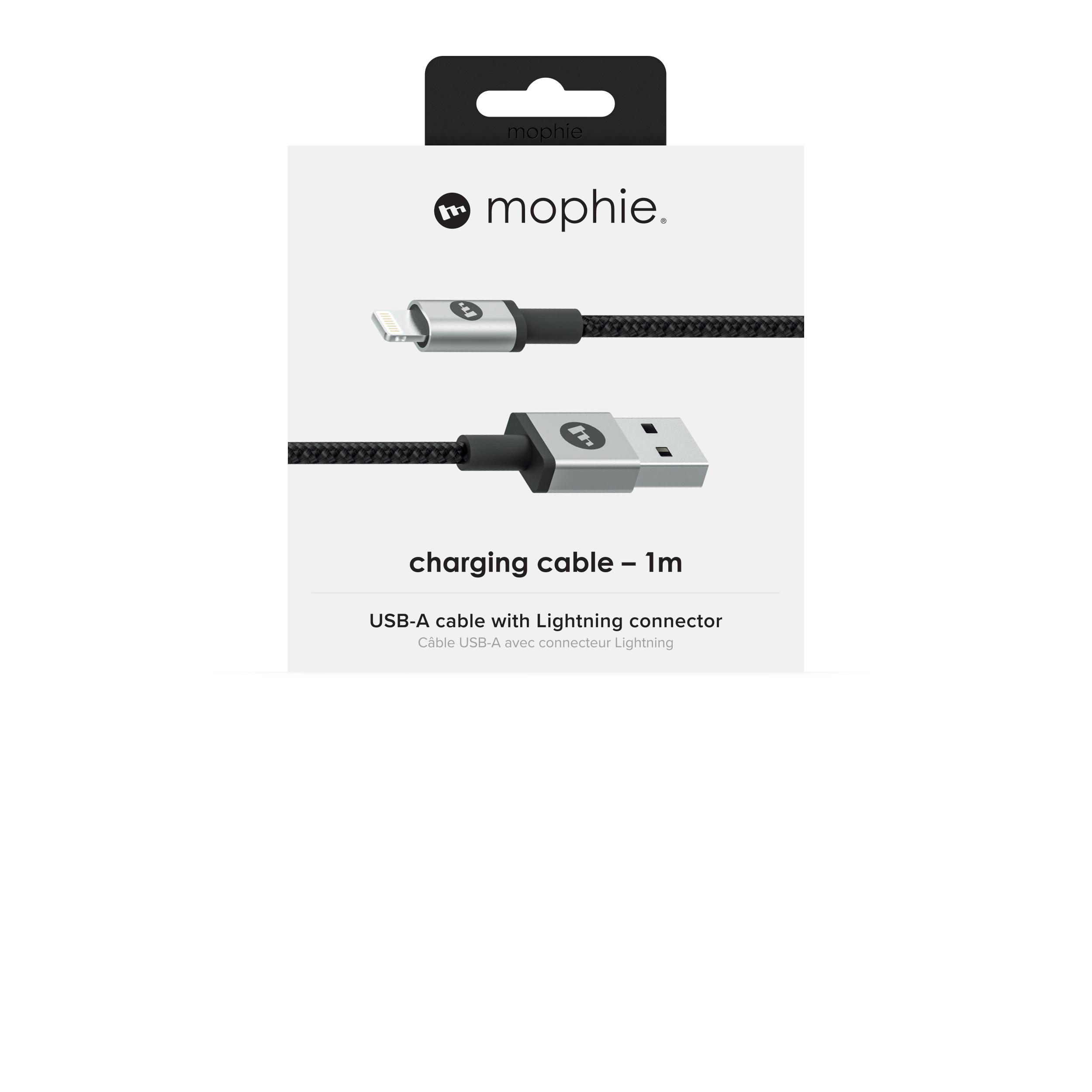 Cáp Lightning mophie 1M Black - 409903214 -  Hàng Chính Hãng