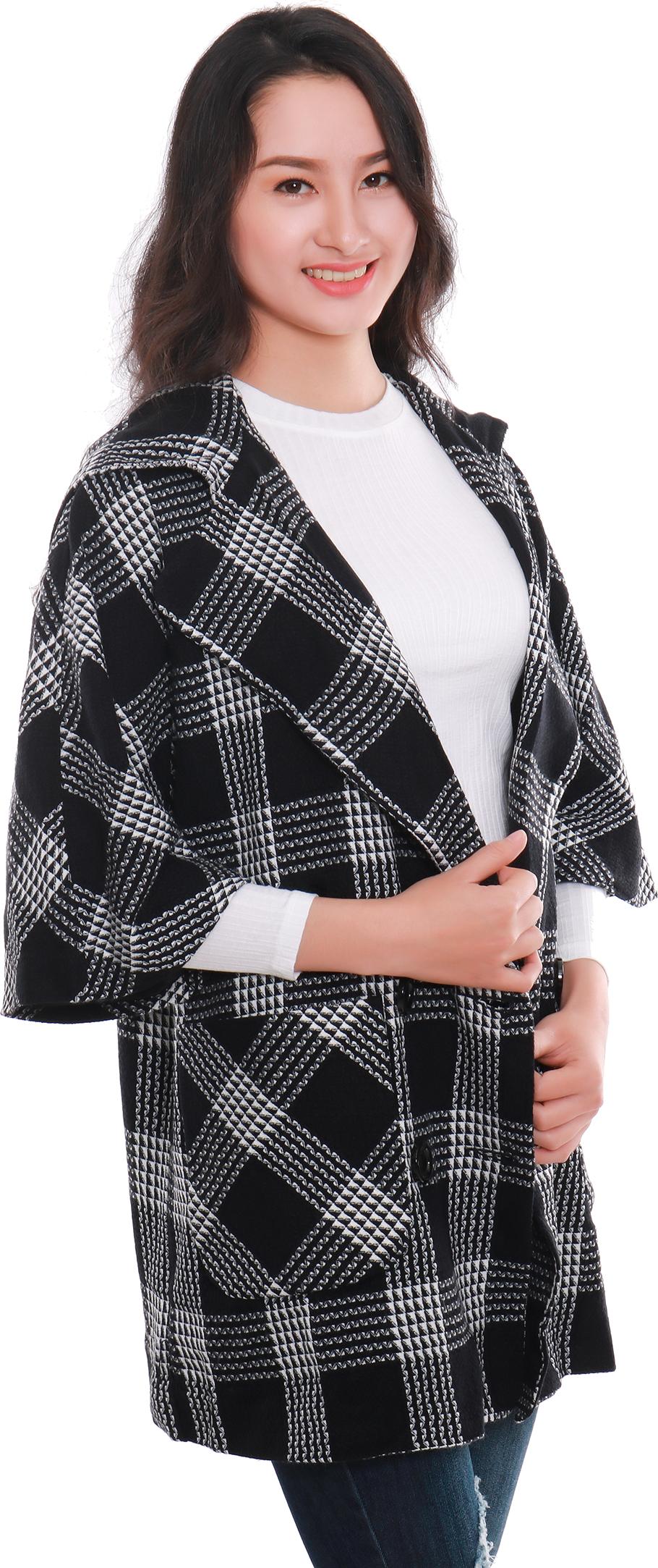 Áo khoác nữ cao cấp Narsis L9034 màu kẻ caro đen trắng  trẻ trung năng động, chất liệu  cao cấp cực mềm mại thông thoáng
