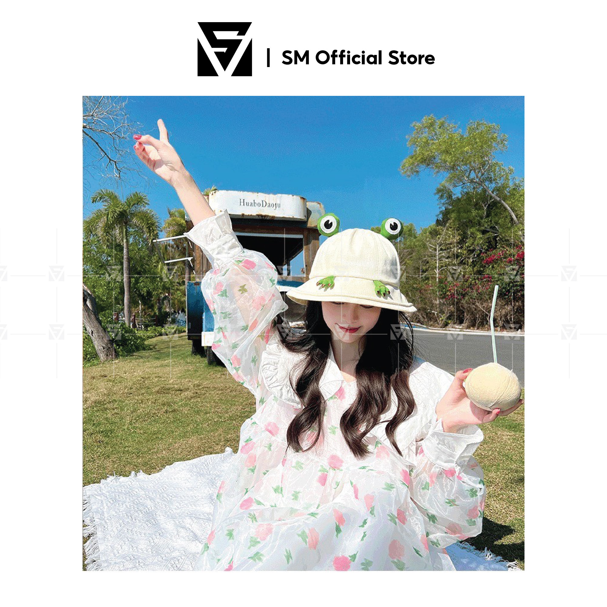Hình ảnh Mũ Nón Bucket Hat Hình Ếch Dành Cho Unisex Nam Nữ Phong Cách Ulzzang Hàn Quốc - SMN029