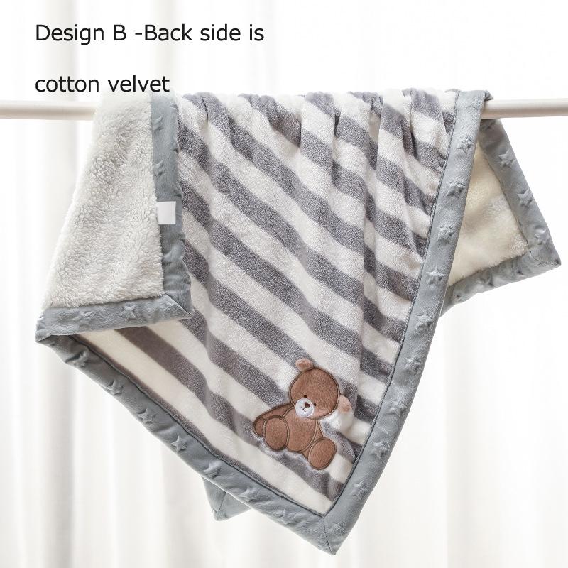 Hoạt Hình Cho Bé Chăn Làm Dày 2 Lớp Dép Nỉ Ấm Áp Đầm Bao Da Mềm Mại Có Quấn Sơ Sinh Trẻ Em Chăn Ga Gối Bebe Chăn