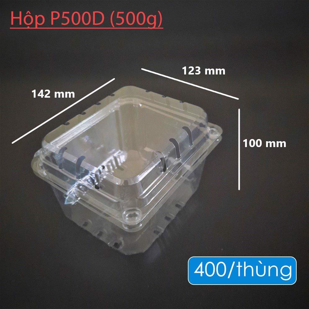 50 Hộp P500D Đựng Nữa Kg Trái Cây - Cà Chua Bi - Dâu Tây - Nho - Cherry