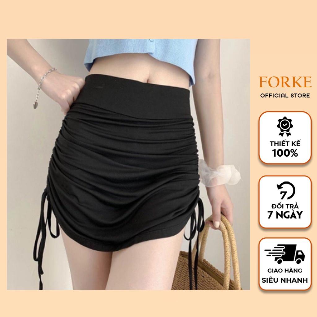 Chân Váy Xếp Ly Ngắn Nữ Nhúm Dây Rút 2 Bên Hông Chất Borip, Chân Váy Ngắn Rút Dây Ôm Body Ulzzang Lưng Cao