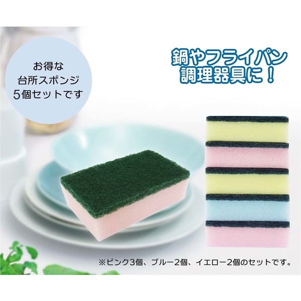 Set 05 miếng mút rửa chén bát Seiwa Pro - Made in Japan