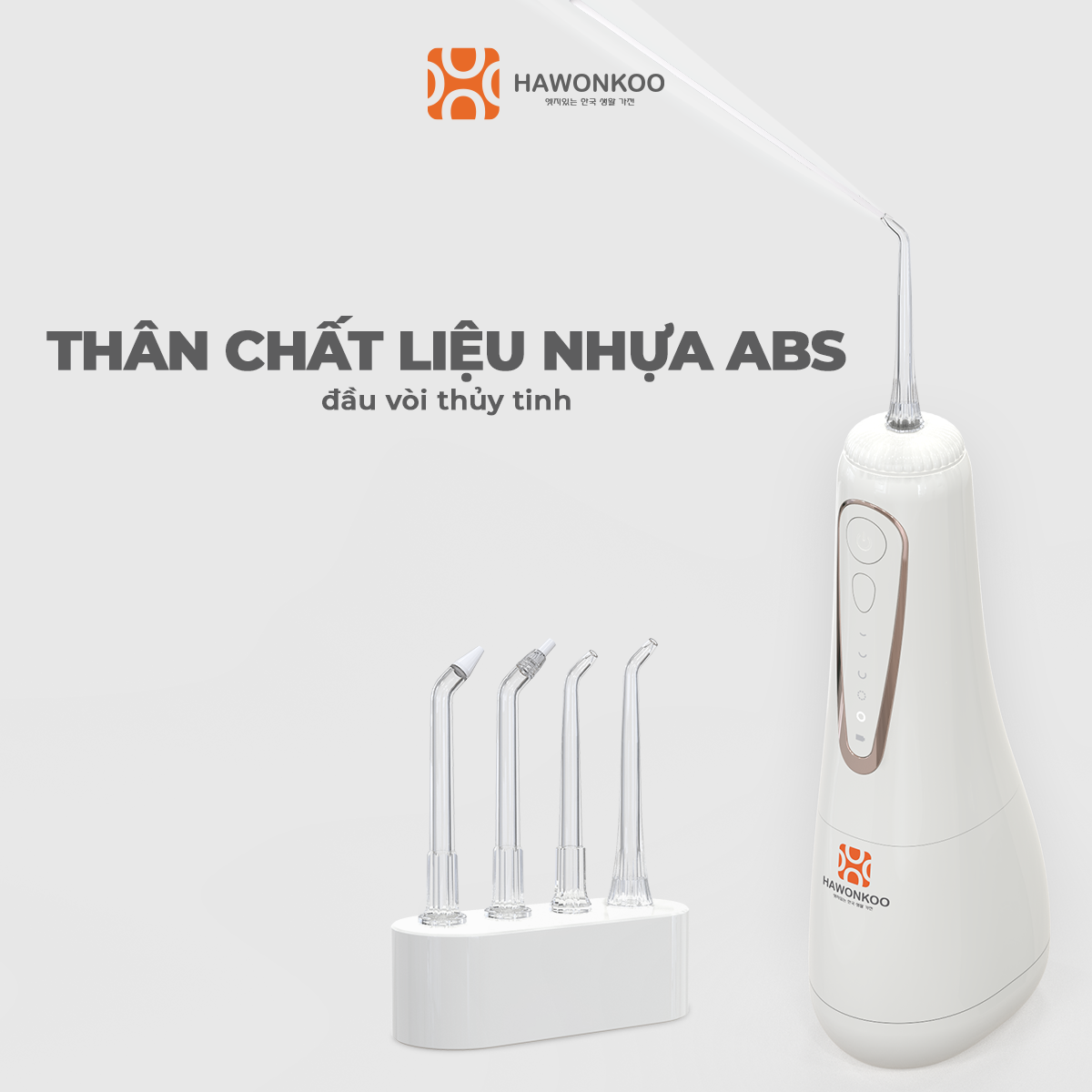 Máy tăm nước HAWONKOO WFH-001 2000mAh Trọng lượng 246gr Hàng Chính Hãng Bảo Hành 12 Tháng - Thương Hiệu Hàn Quốc