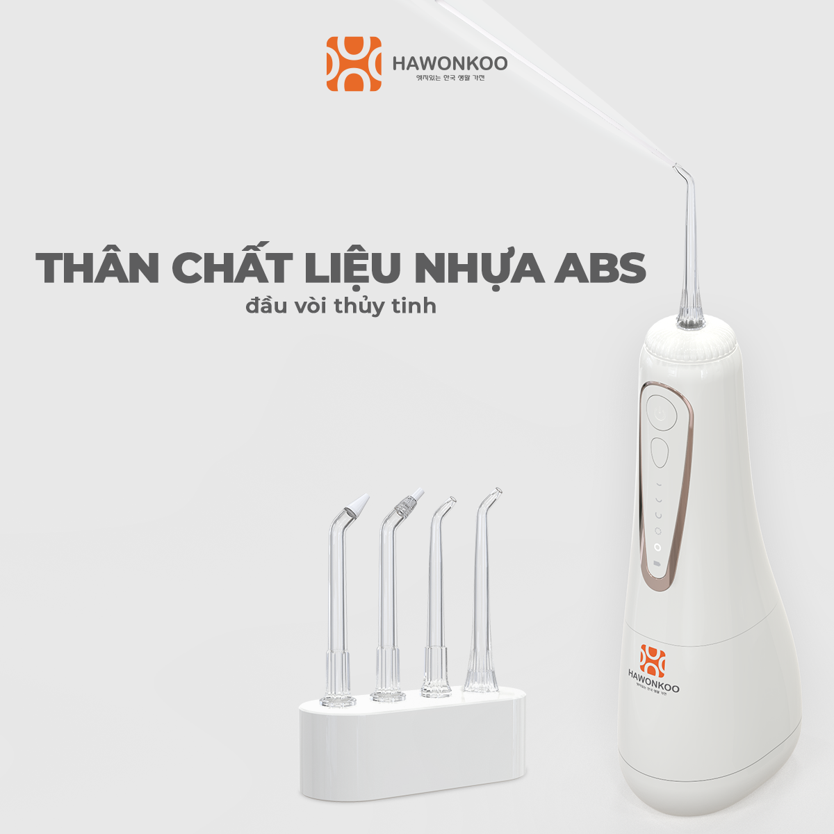 Máy tăm nước HAWONKOO WFH-001 2000mAh Trọng lượng 246gr Hàng Chính Hãng Bảo Hành 12 Tháng - Thương Hiệu Hàn Quốc