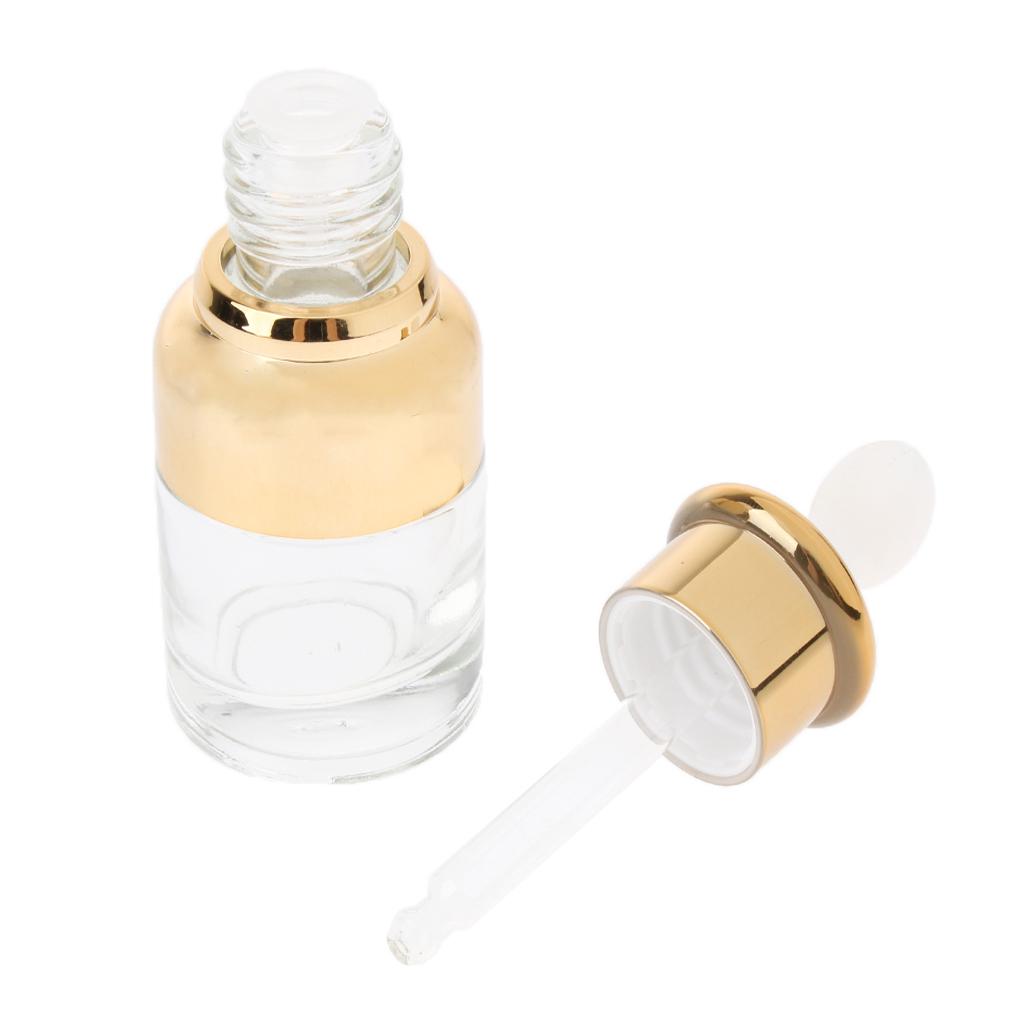 6pcs Empty Refillable GLASS Pipette Eye Dropper Essential Oil Bottles 20ML