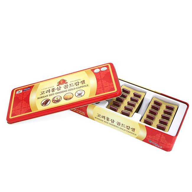 Viên Hồng Sâm Korea Red Ginseng Gold Capsule Đông Trùng Hạ Thảo kết hợp Nấm Linh Chi và Nhung Hươu date 2025 tăng cường sức khỏe,giảm mệt mỏi,tăng cường sinh lực.(hộp 120v). Tặng kèm 1 hộp kẹo Sâm mềm Hàn Quốc 200g