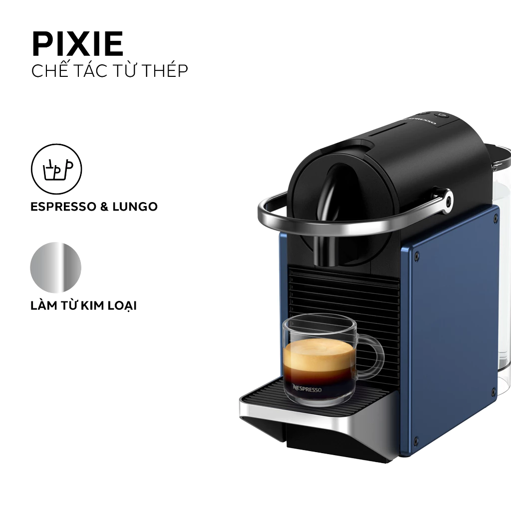 Máy pha cà phê Nespresso Pixie Xanh Dương Đậm - Hàng chính hãng