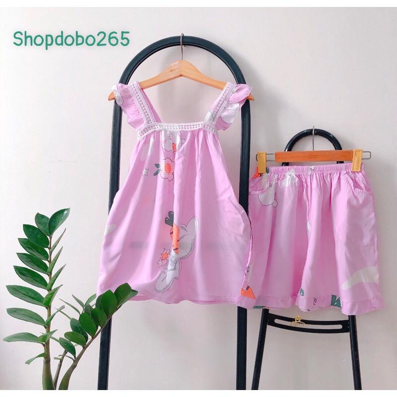 Bộ ngủ 2 dây,đò bộ nữ,bộ lanh đùi mặc nhà siêu mát BN 360 hoạ tiết dễ thương size 45-70kg.