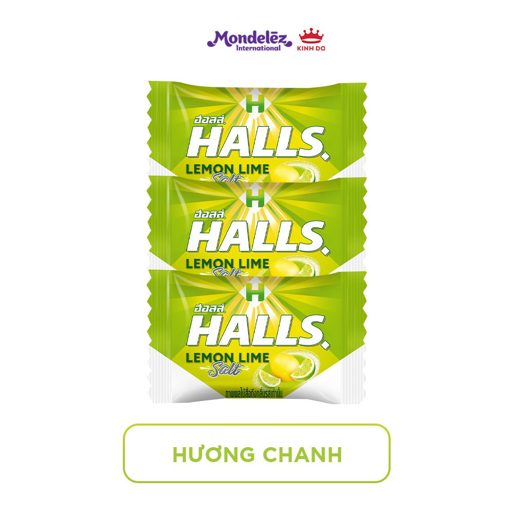 Combo 2 hộp Kẹo muối Halls vị Chanh, hộp quà Tết 100.8g x 2