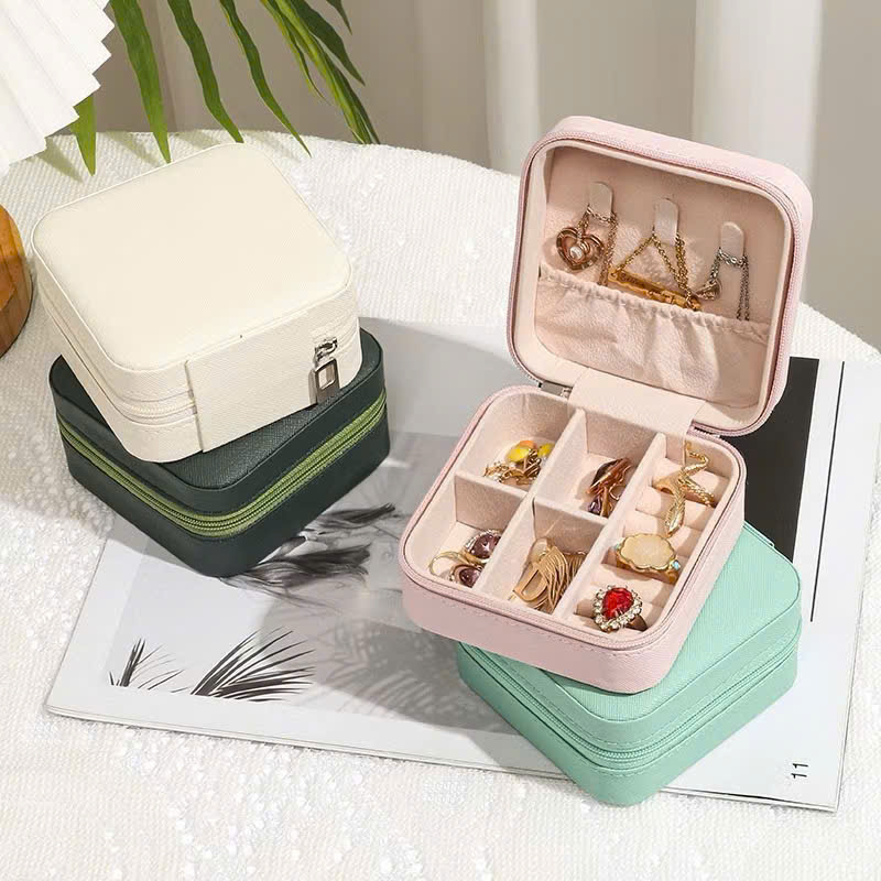 Hộp Đựng Trang Sức PVN51311 Bằng Vải Nhung Có Dây Khóa Kéo Tiện Dụng Cho Du Lịch - HÀNG CHÍNH HÃNG MINIIN
