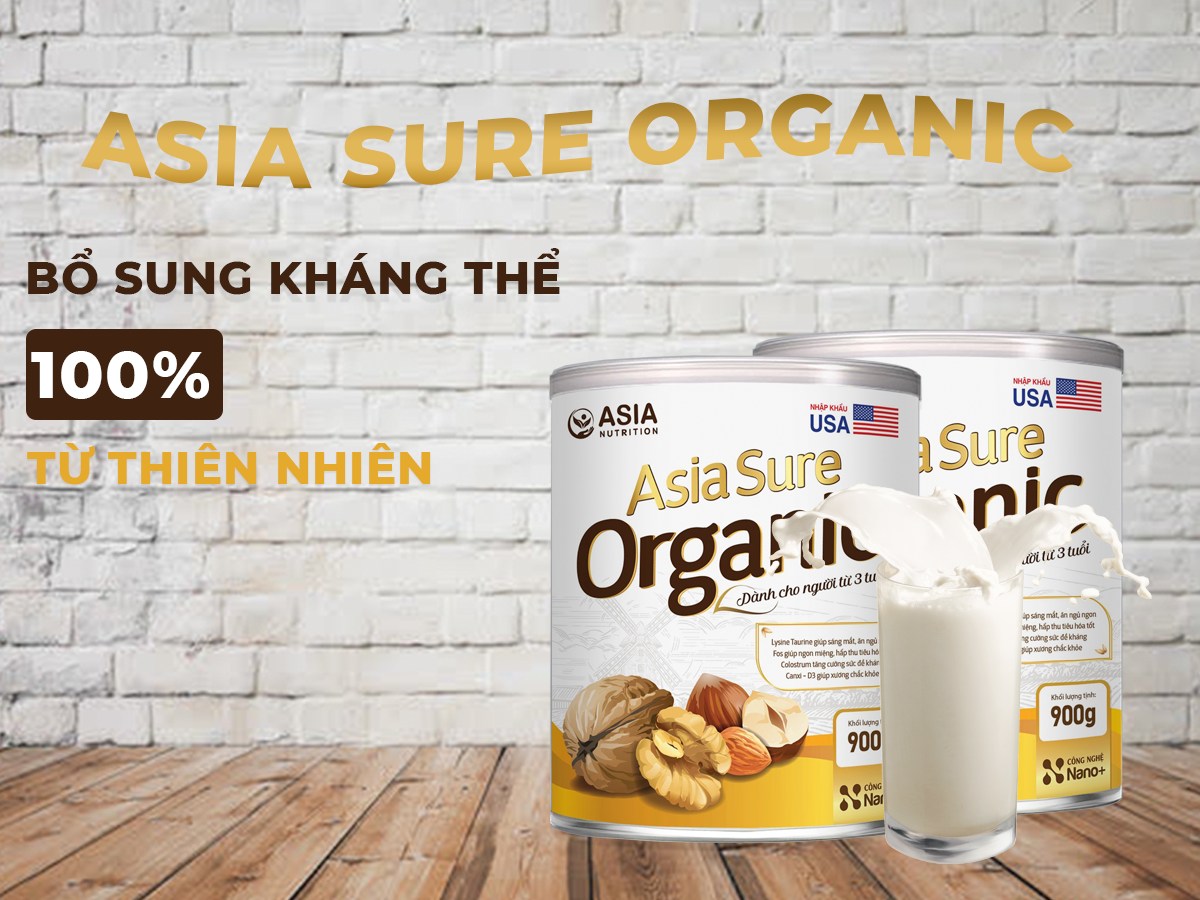 Sữa bột dinh dưỡng Asia Sure Organic tác dụng cân bằng dinh dưỡng phục hồi sức khỏe Asia Nutrition