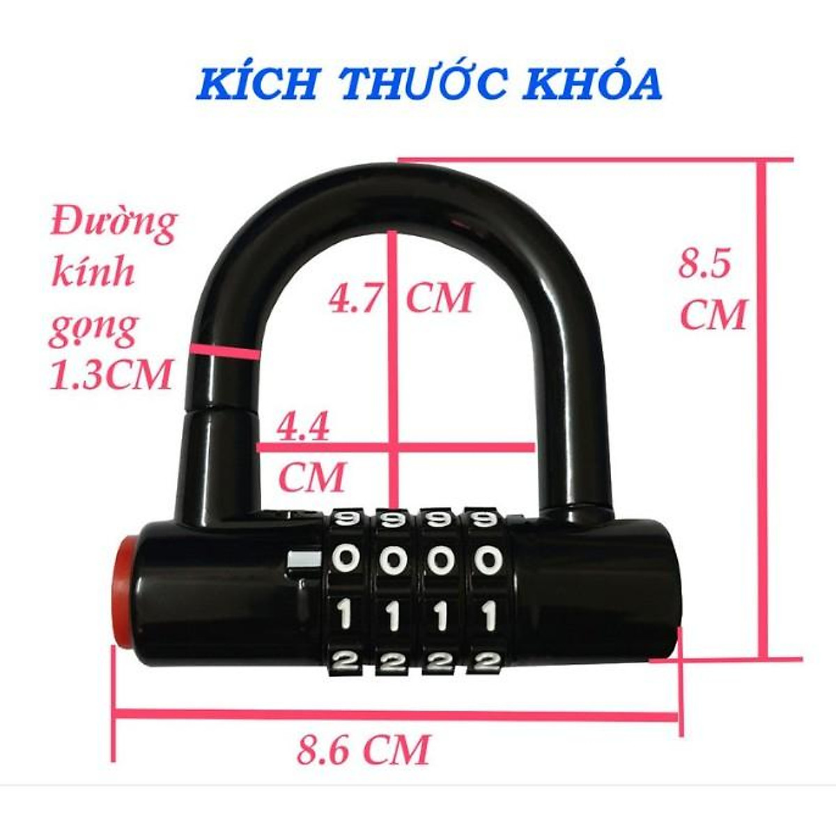 Ổ Khóa Đa Năng Cho Gia Đình, Khóa Xe Máy Hình Chữ U Có Mật Mã  4 Số, Chống Trộm Chống Cắt Tuyệt Đối - Hàng Loại 1 - Chính Hãng MINIIN