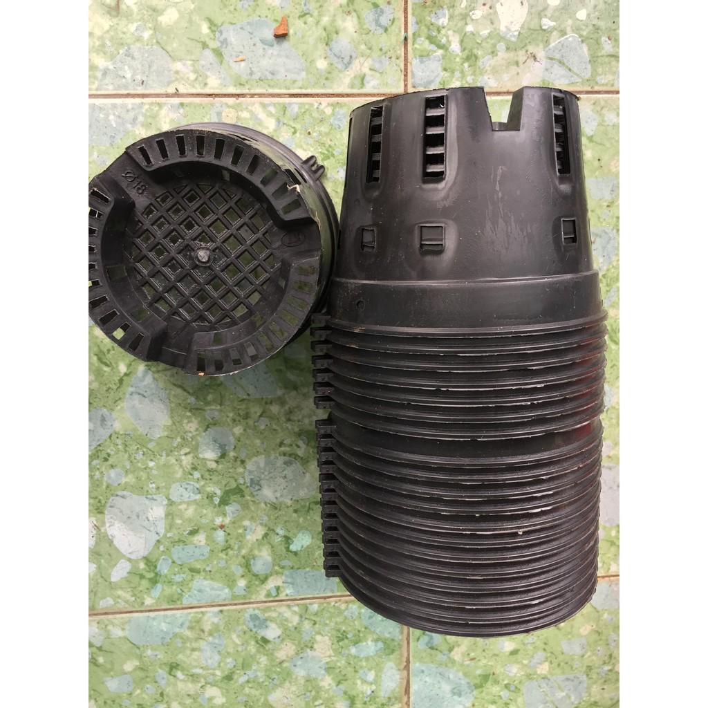 Combo 30 chậu nhựa đen Phi 14