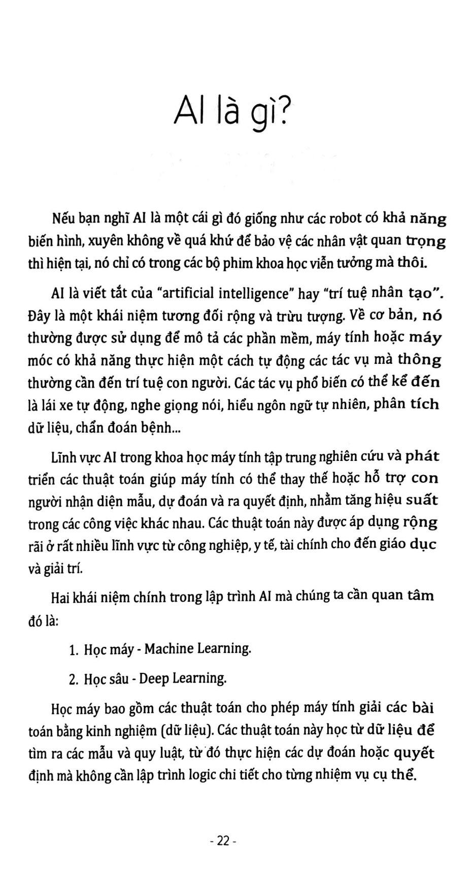 Sách - Lập Trình AI Cho Người Mới Bắt Đầu - Để Không Bỏ Lỡ Xu Thế Của Thời Đại