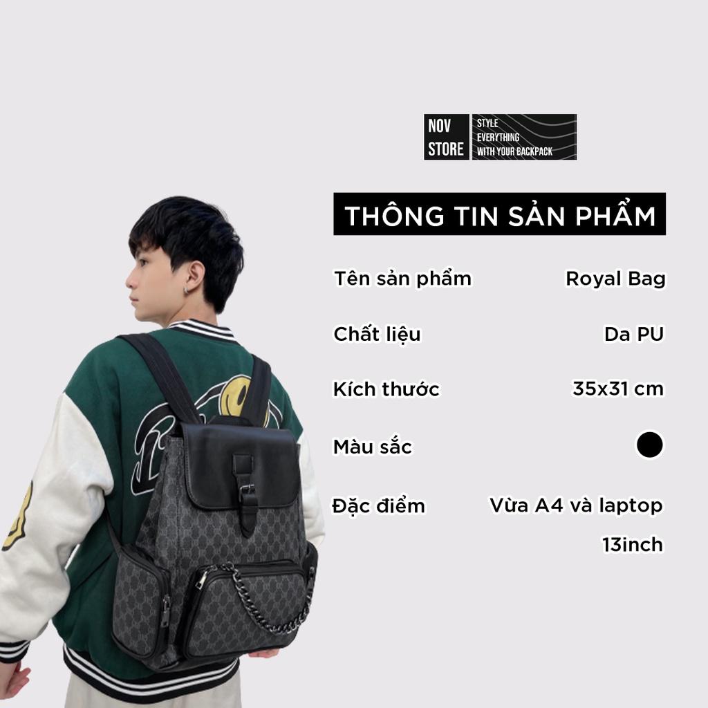 Balo da kiểu dáng sang trọng đứng form như hình, chống thấm nước - ROYAL BAG, novstore