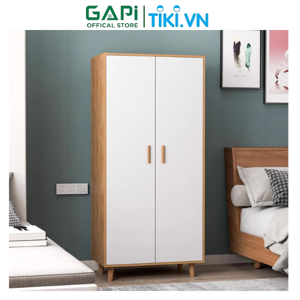 Tủ quần áo Shelf đa năng GAPI, tủ treo quần áo thông minh 2 cánh mở kết hợp ngăn đựng đồ hiện đại GP129