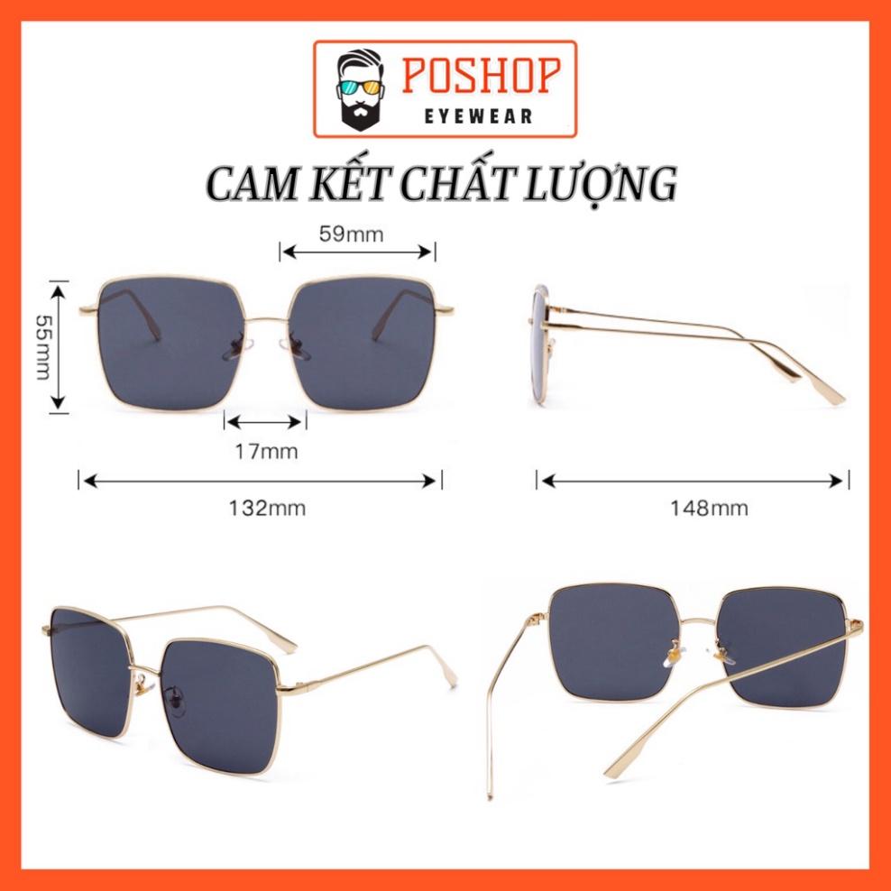 Kính mát nữ POSHOP kính râm chống tia cực tím UV400 thiết kế mắt vuông dễ đeo màu sắc thời trang D8051