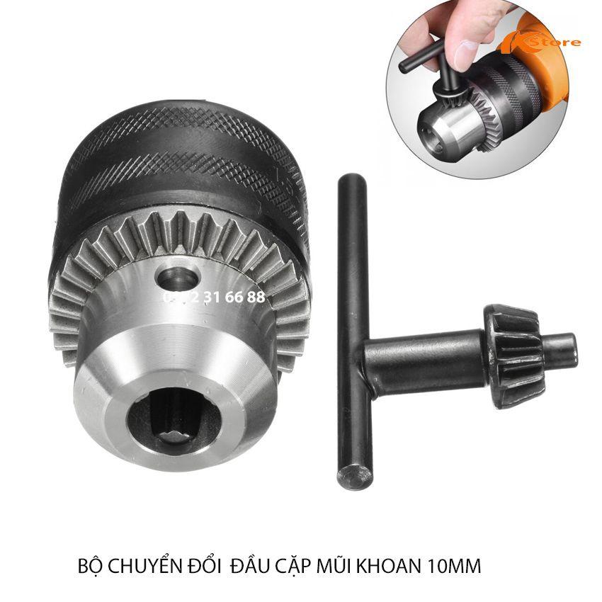 BỘ ĐẦU CHUYỂN ĐỔI MÁY VẶN VÍT THÀNH MÁY KHOAN - BỘ CHUYỂN ĐỔI ĐẦU CẶP MŨI KHOAN 10MM KHÓA TAY