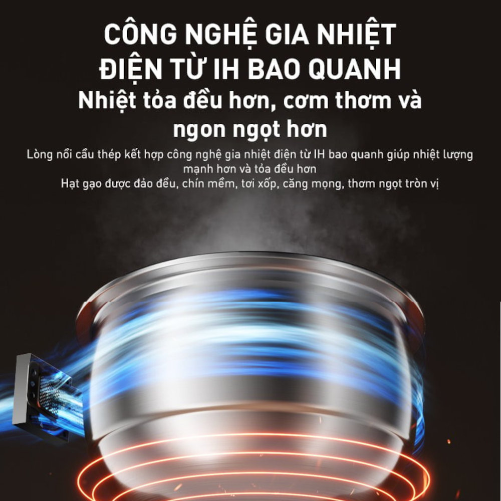 Nồi cơm điện tử cao tần ruột Inox chống dính tự nhiên Hàn Quốc JNRC-401 dung tích 1.5L - Hàng chính hãng