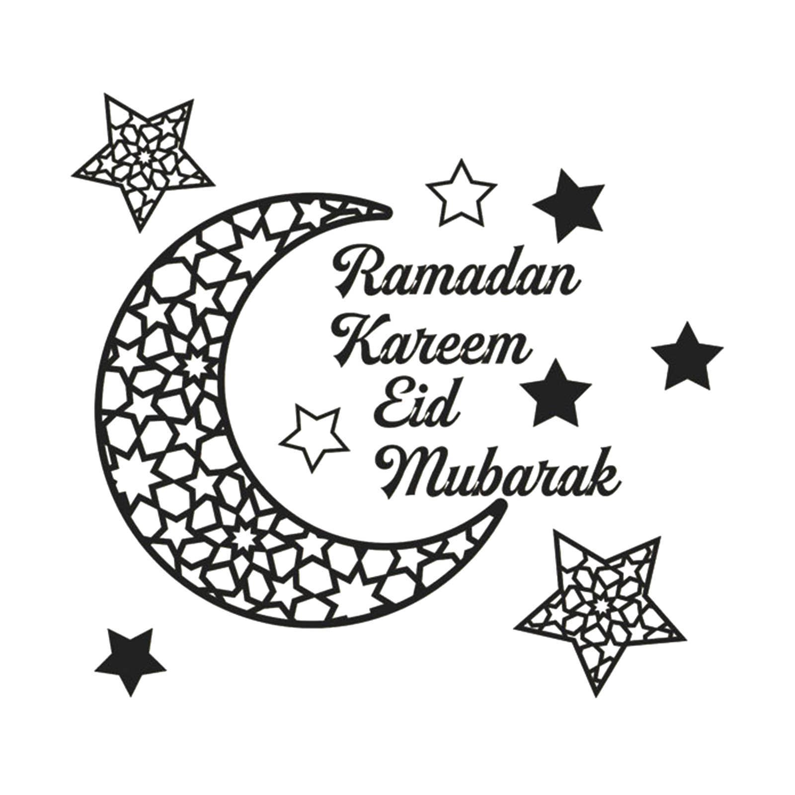 Ramadan Wall Sticker Self Adhesive Living Room Black