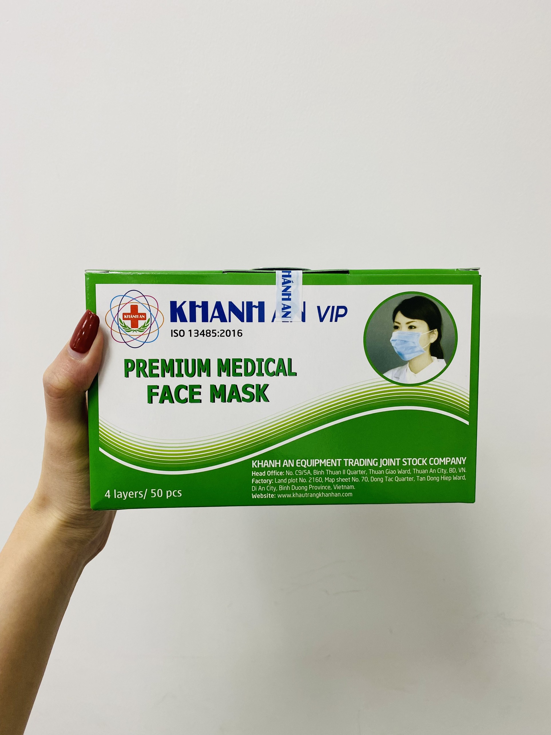 Khẩu Trang Y Tế Cao Cấp 4 Lớp Khánh An Loại 1 Hộp 50 cái