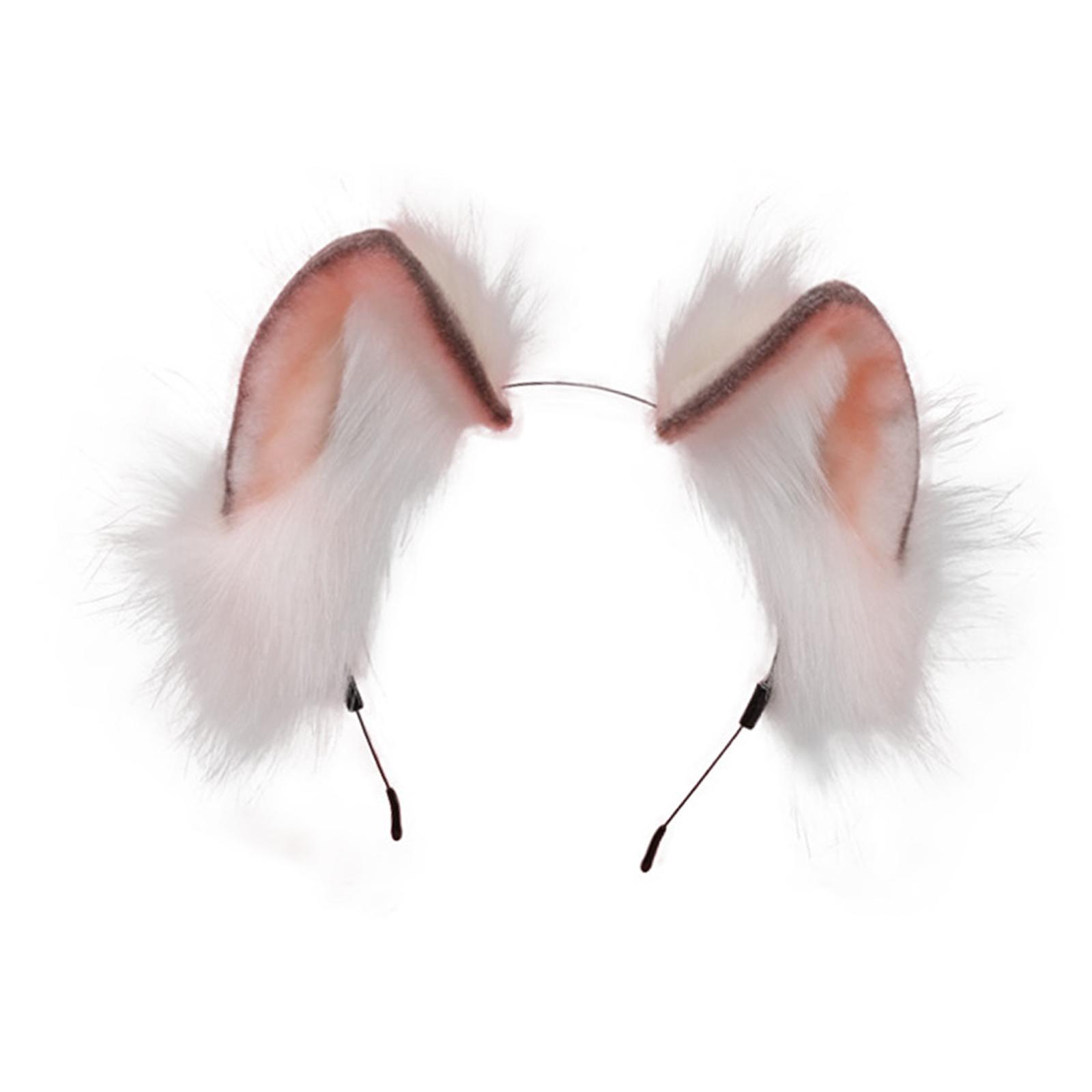 Cute Animal Ears Headband Furry Fox Ears Costume Dress up Plush Hairband Headdress Hair Accessories for Lolita Cosplay Halloween Stage Shows