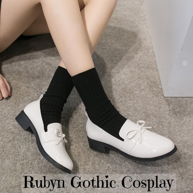 Giày Búp Bê Lolita Oxford da bóng phối nơ nhỏ xinh xắn ( Size 35 - 40 ) 203