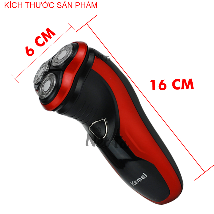 Máy cạo râu lưỡi nổi 3D chống thấm mước  Kemei KM-9013 có đầu tông đơ phụ tiện lợi dùng để tỉa tóc, cạo ria mép dùng cạo khô hoặc cạo ướt đều được